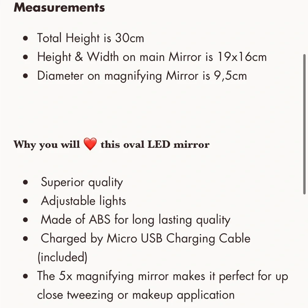 NWT Browgame Lightup LED mirror